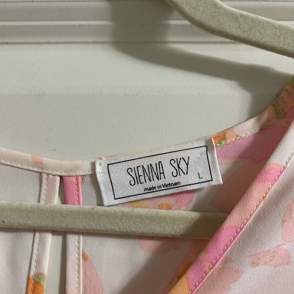 Sienna Sky Floral Dress with Pink and Peach Accents - Picture 3 of 4